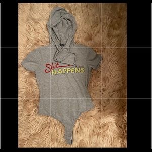 Woman’s grey sh$$ happens bodysuit NEW